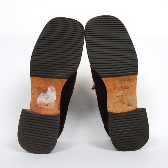 Vintage 1990’s Kenneth Cole Pony Hair Leather Loafers Shoes Womens 9 Fur Leopard - Picture 7 of 10